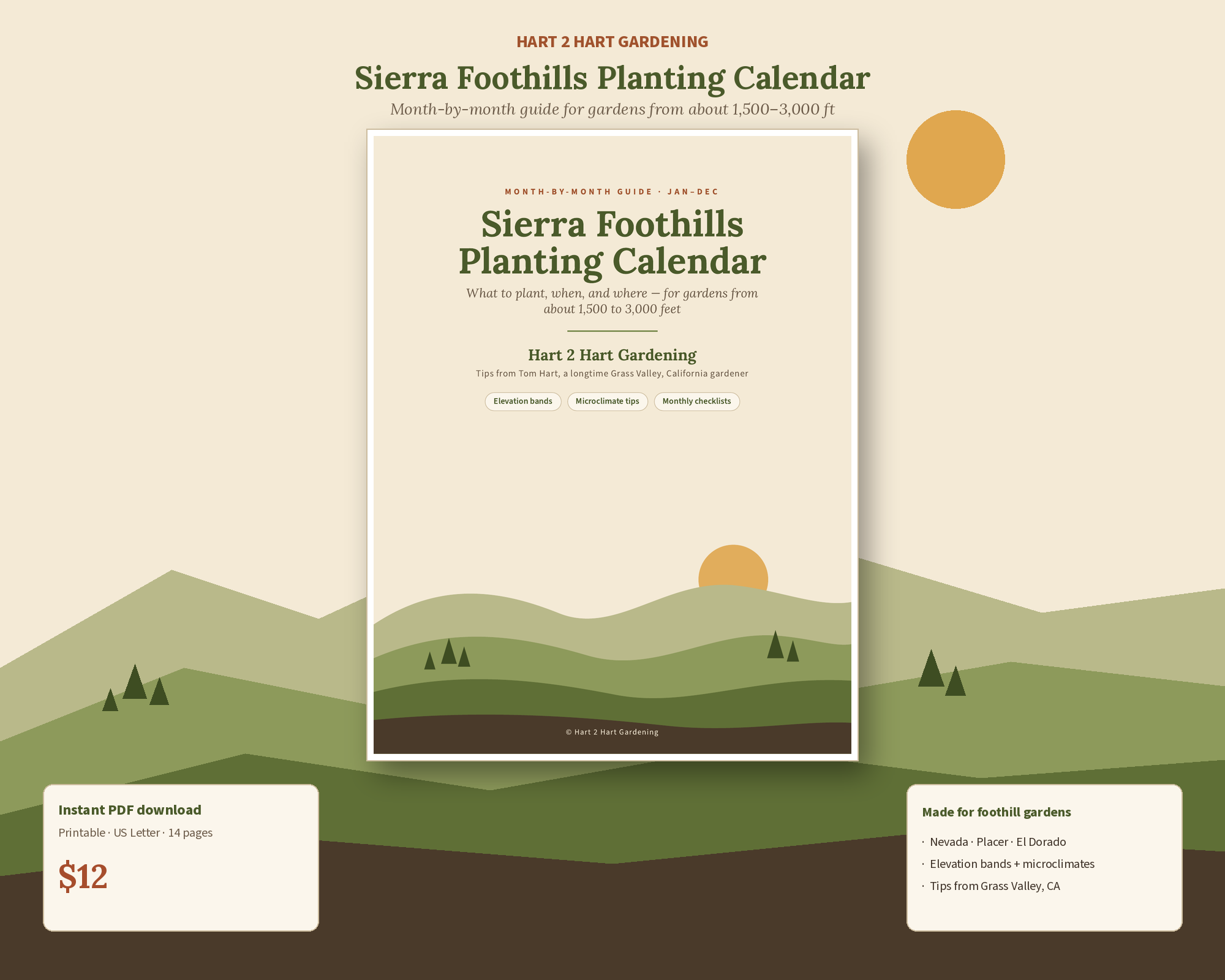 Sierra Foothills Planting Calendar cover